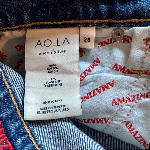 NWT Alice + Oliva Amazing Homebound High Rise Studded Girlfriend Jeans size 26 - Picture 9 of 10